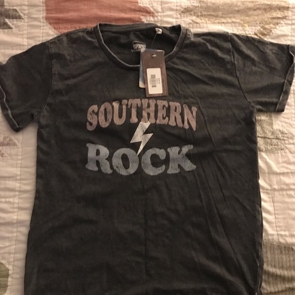 Turnrows Southern Rock Soft Quality Tee Shirt in Stone Washed Gray - Picture 3 of 8